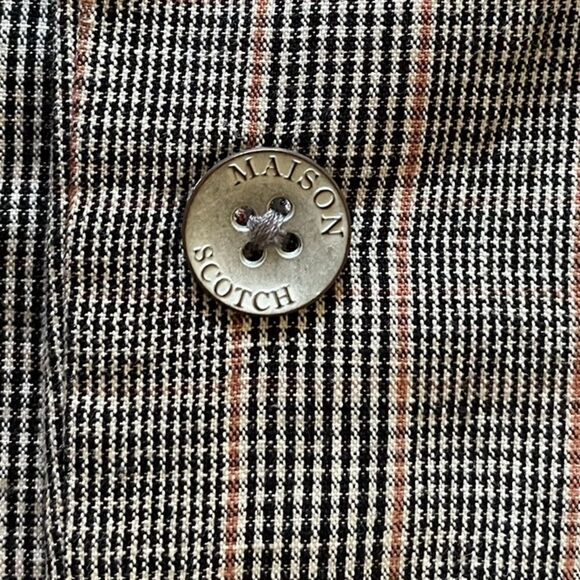 MAISON SCOTCH Scotch & Soda Linen Cotton Blazer Leather Elbow Patches XS - Picture 7 of 12
